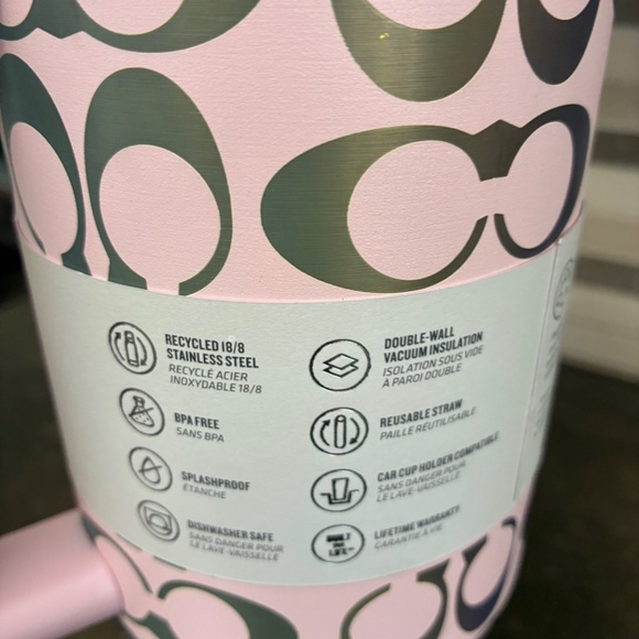 New Stanley & Coach Pink The Quencher H2.0 Flowstate Tumbler 40 oz. - Picture 3 of 5